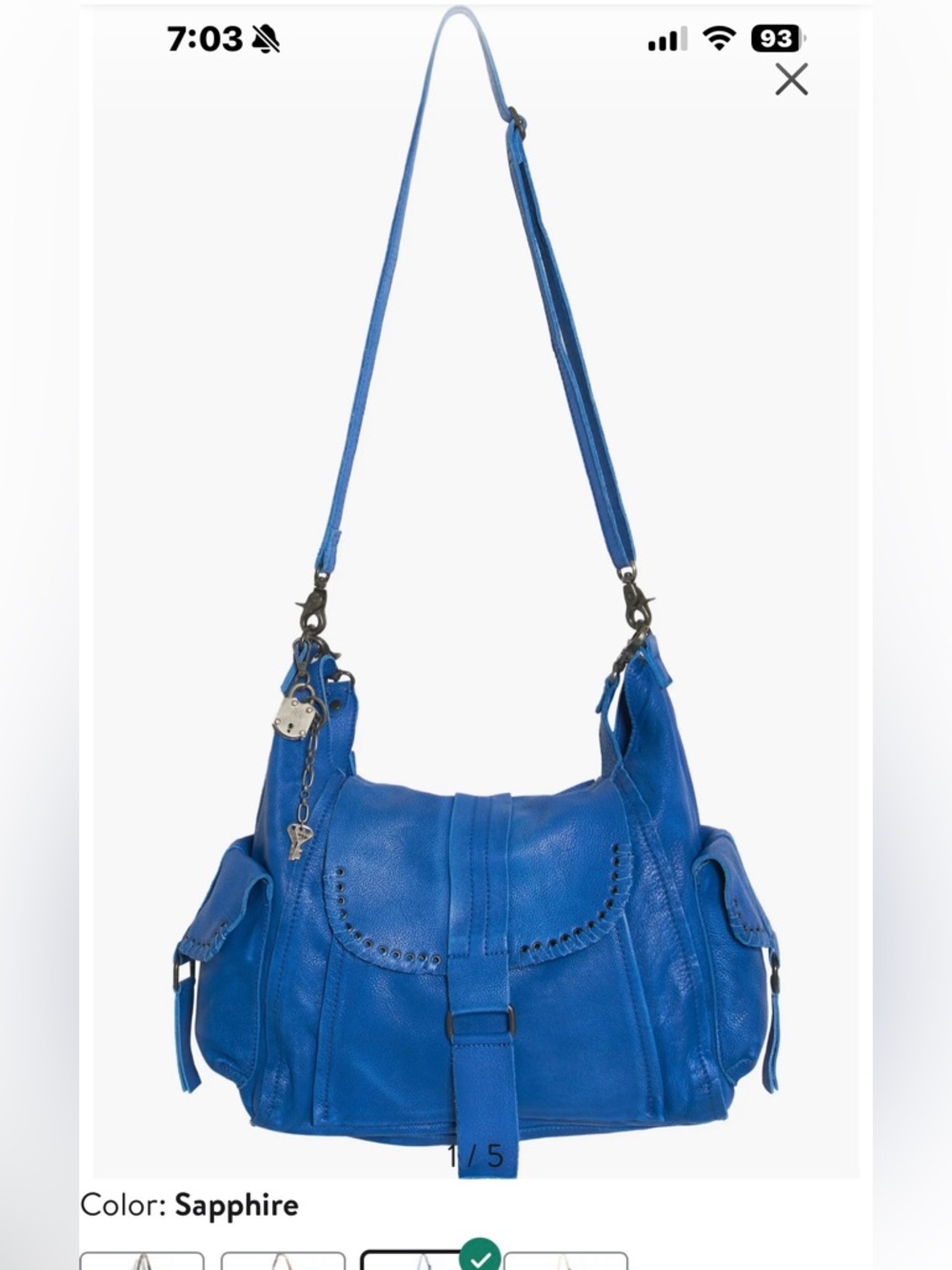 Free People Leigh Tote Saphire NWOT